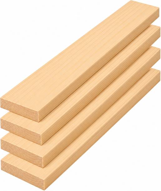 WOOD BAZAAR Wooden Planks for DIY Projects, Unfinished Pinewood, Set of 4 Wood Lumber