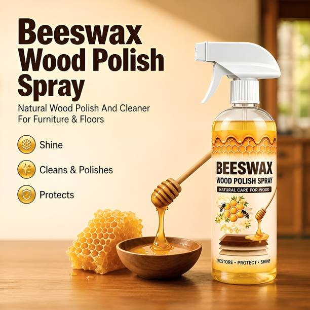 A D SOLANKI Multi Surface Beeswax Wood Cleaner Polish Spray for Wooden Furniture yellow Wood Varnish