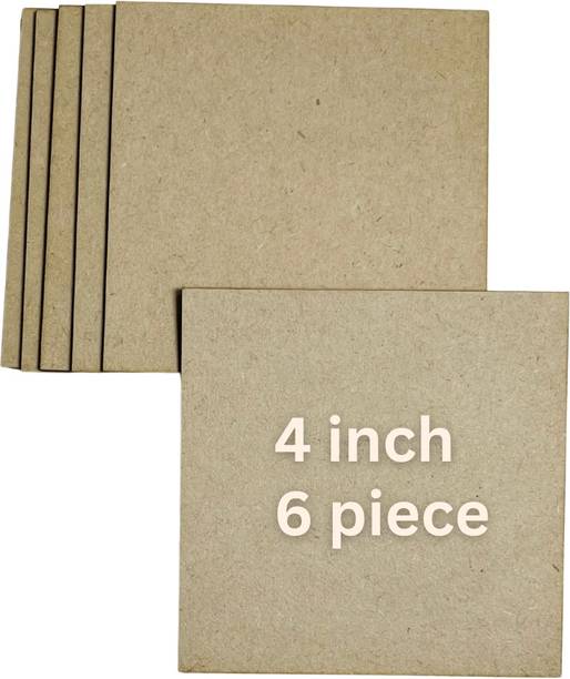 CLOUD TREE MDF Wood 4 inch MDF Boards for Art and Craft set 6 Pine Wood Veneer