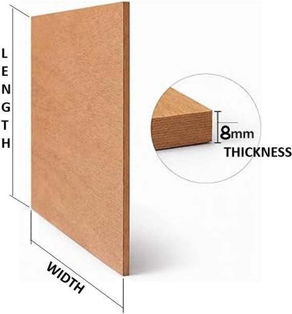BRANDSAMRAT 8MM THICKNESS PLYWOOD - SIZE (W x L) 4 INCH x 1 FEET Pine Wood Veneer