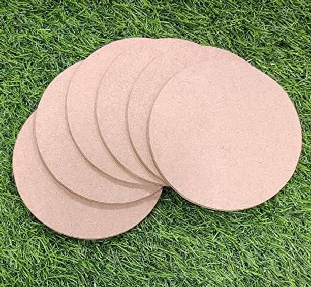 kumawatfeb MDf 8 Inch Round Circle for Art And Craft Set Of 6 Pine Wood Veneer