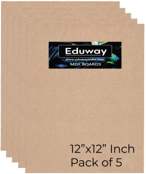 Eduway 12" X 12" Mdf Board Sheet For Art & Craft Pack of 5 Ash Japanese Wood Veneer