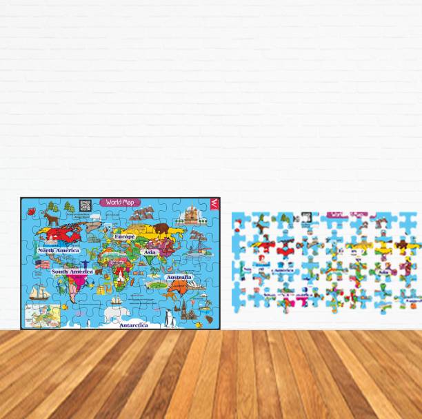 WISSEN Wooden WORLD Map Jigsaw Puzzle with wooden box packing WET_502-B Wooden Geometric Object