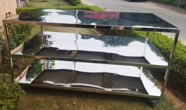 sti Stainess Steel Inspection/Ecommerce Packing Table & S.S mirror finish & 4 wheel Workstation