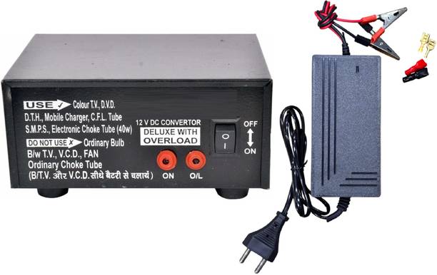 GoodsBazaar Work from Home Kit 12 Volt DC to AC Converter & UPS Battery Charger SMPS Adaptor 12v DC to AC Converter with UPS Battery Charger 12 Volt DC to AC Solar Converter Modified Sine Wave Inverter