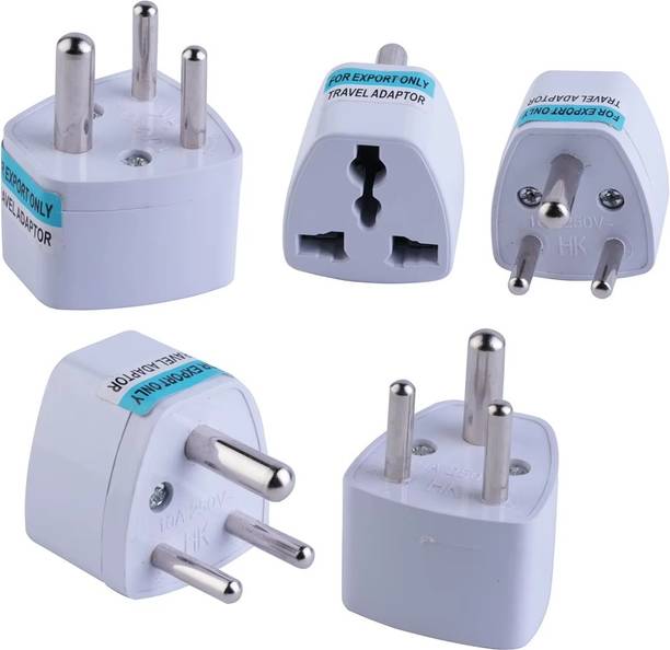 WOWSOME Conversion Plug Adapter for USA, UK, AUS, China to India Socket Converter 5-Pack Worldwide Adaptor
