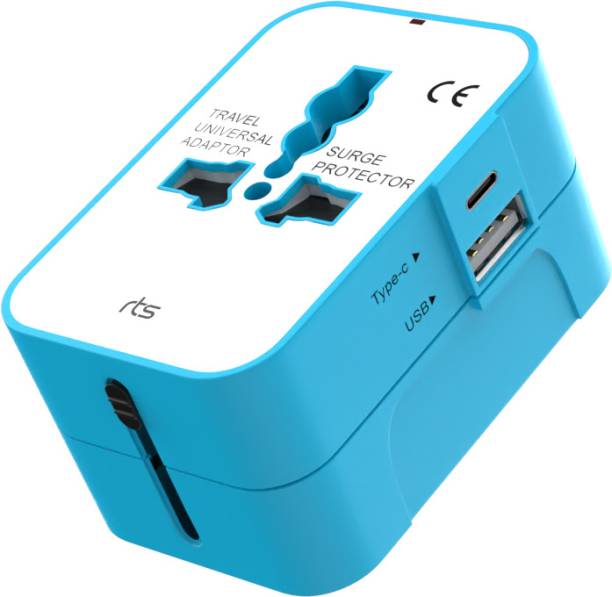 Jihaan 2024Universal Travel Adapter with Type Ports AC Outlet, International Worldwide Adaptor