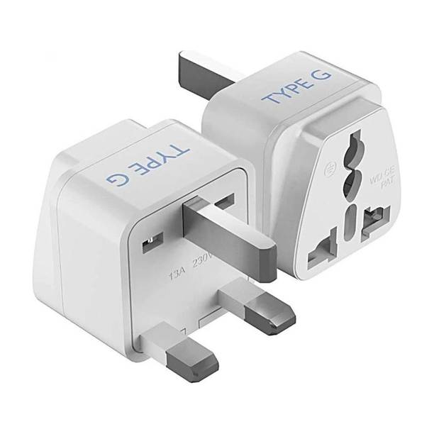Ceptics UK, UAE Travel Adapter, Type D to Type G plug, 2 Pack, CE & RoHS Certified Worldwide Adaptor