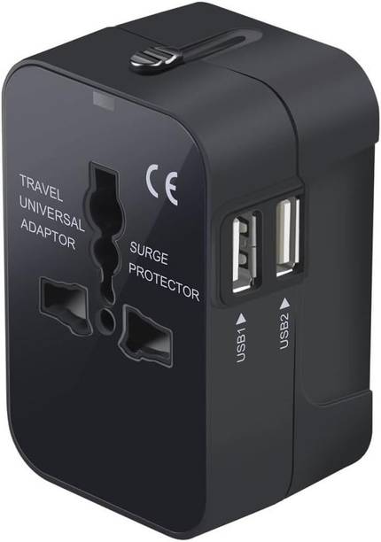 LN KART Universal Travel Adapter with Fast Charge,Worldwide Travel Adapter 2 USB Port Worldwide Adaptor