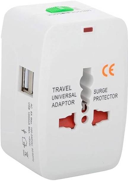 Etechtron Universal Travel Adapter with Built-in Dual USB Charger Ports Worldwide Adaptor