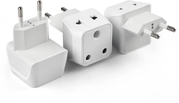 Ceptics India to European Plug Adapter, Type D to Type C, 3 Pack, CE Certified Worldwide Adaptor