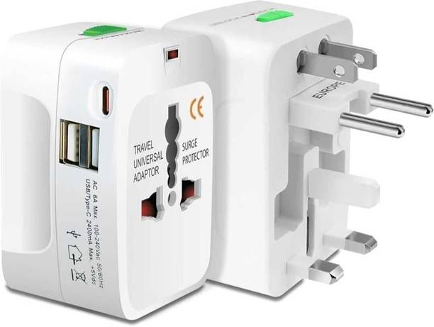 HSD UNIVERSAL TRAVEL ADAPTER AND CHARGERDUAL USB 2400MA WHITE Worldwide Adaptor