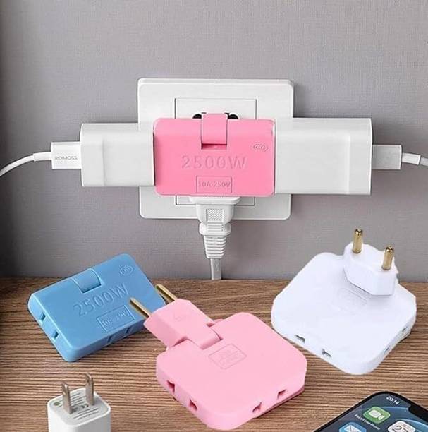 SAVI (Pack of 1) 3-in-1 Rotating and Foldable Wall Plug Adaptor Smart and Ultra Thin Worldwide Adaptor