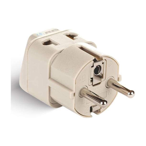 OREI India to Europe (Schuko) (Type E/F) Travel Adapter Plug - 2 in 1 Worldwide Adaptor