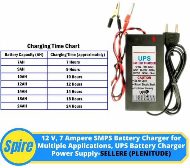 Spire 12 volt 7 amp battery charger. power adapter for 12 volt battery Worldwide Adaptor