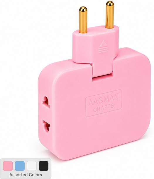 AAGMAN CRAFTS 3 in 1 Rotatable 180 Degree Extension Plug with Foldable Multi Plug Worldwide Adaptor