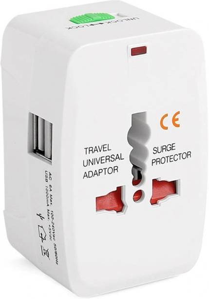 FAZYR Universal Travel Adapter Dual USB Ports 2400mA MAX +5Vdc Worldwide Plug Worldwide Adaptor