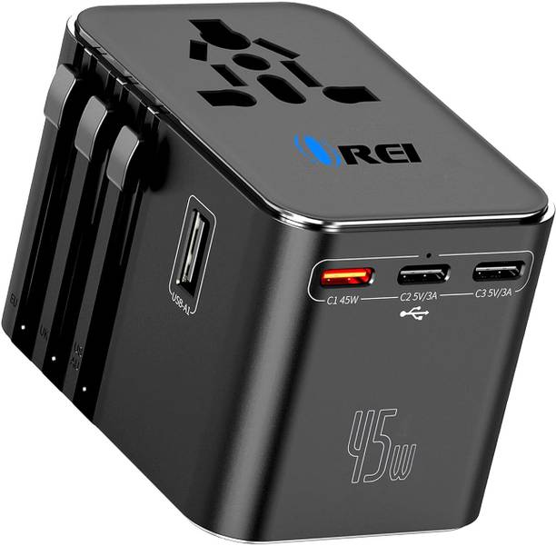 OREI 45Watt Universal Charger Adapter Compatible 150+ Countries | Type C, A, G, I Worldwide Adaptor