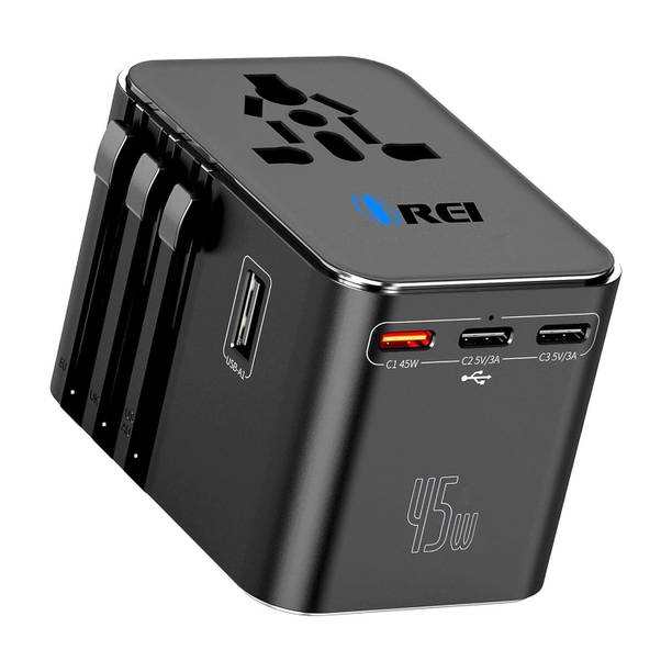 OREI 45Watt Universal Charger Adapter Compatible 150+ Countries | Type C, A, G, I Worldwide Adaptor
