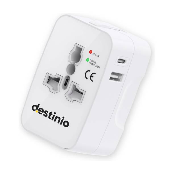 Gotrippin Universal Travel Adapter 12W-Type C+USB A-International Charger for US/UK/EU Worldwide Adaptor