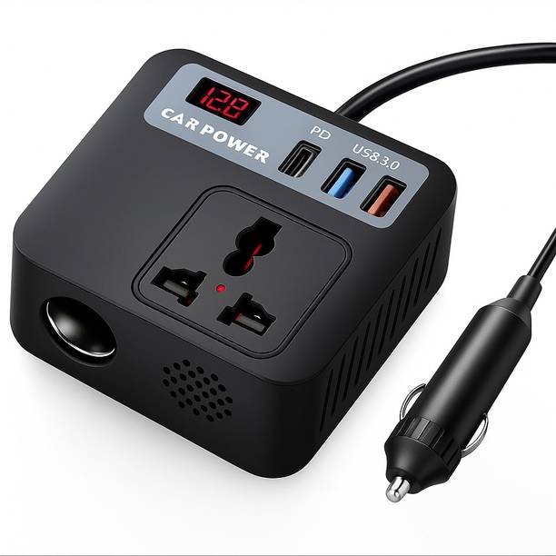 Primate 5in1 200 Watt Car Laptop Charger Fast Charging/Power Car Inverter Portable Worldwide Adaptor