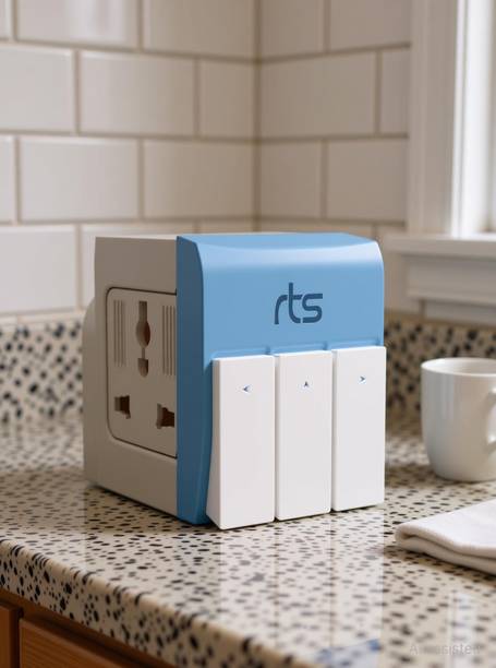 RTS Blue Individual Switch 3-in-1 Universal Travel Adapter Multi-Plug with Individual Switch Socket Three Pin Plug