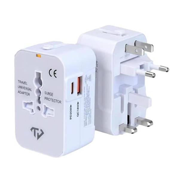 True Desire International Travel Adapter|PD22.5W GaN Charger|1 USB-A & 1 Type C Ports Worldwide Adaptor