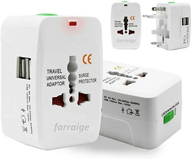 Rhydin All in One USB Universal Worldwide Travel Adapter Plug for Laptops, Cameras Worldwide Adaptor