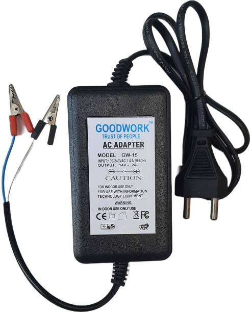 Goodwork 12 Volt Battery Charger Power Adapter With Clip Bike Charger Worldwide Adaptor