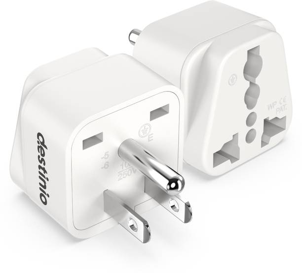 Destinio India to USA Type B Multi Plug 2 Socket Universal Travel Worldwide Adaptor