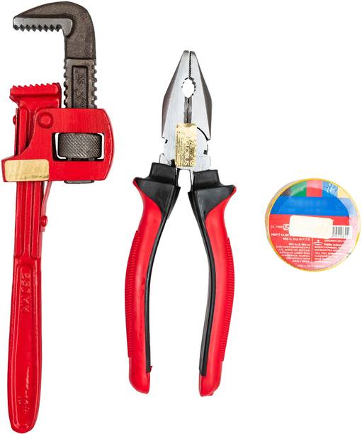 Globus 747 Pipe Wrench stilson(10"/250MM) &PLIER(8"/200MM)/PVC Insulation Electric Tape Single Sided Pipe Wrench