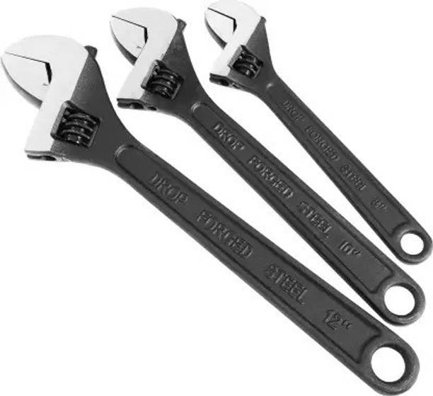 DHATRI TOOLS 8"-10"-12" Set of 3 Adjustable Spanner Wrench For Home and Professional Use Single Sided Pipe Wrench