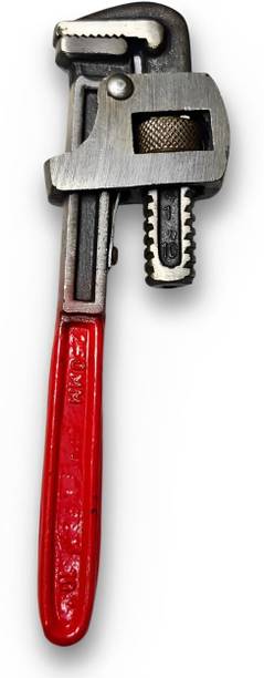 ZIODIC 10-Inch Stillson Type Pipe Wrench, Induction Hardened Teeth, Dip Painted Handle 250mm, Heavy-Duty for Industrial, Construction Applications (10 INCH) Single Sided Pipe Wrench