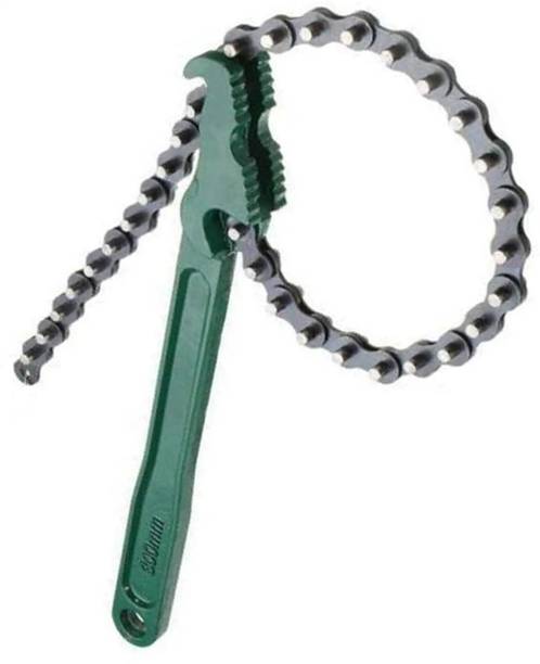 STAYGROW 9-inch Heavy Duty Chain Pipe Wrench & Oil Filter Remover for Cars & Motorcycles Universal Chain Oil Filter Wrench - For Automotive & Industrial Use Single Sided Open End Wrench