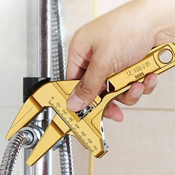 VATTU Adjustable Pipe Wrench, Multi-Function Plumbing Hand Tool Universal Spanner Adjustable Pipe Wrench, Multi-Function Plumbing Hand Tool Universal Spanner Single Sided Pipe Wrench