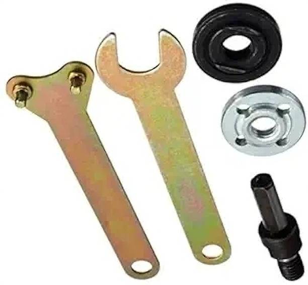 पीओनेरबरसिवे 10mm Shank Arbor Mandrel Drill Adapter Set for Angle Grinder Cut Off Wheels T Pana Set सिंगल साइडेड T टाइप रिंच