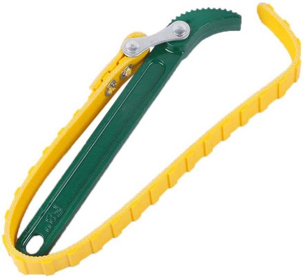 2fortheroad 111065 Belt Type Oil Filter Wrench Tool 9"(225mm) Adjustable Multicolour diameter capacity 5.1" (130mm) Single Sided Pipe Wrench