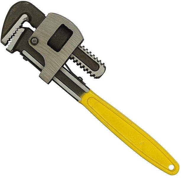 Aldeco Durable 10" Pipe Wrench – Chrome Finish, Strong Grip Single Sided Pipe Wrench
