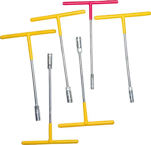 Syntex T-Handle Socket Wrench Set - 6 Pcs (8mm to 14mm) for Garage & DIY Use T-Handle Socket Wrench Set - 6 Pcs (8mm to 14mm) for Garage & DIY Use Single Sided T Type Wrench