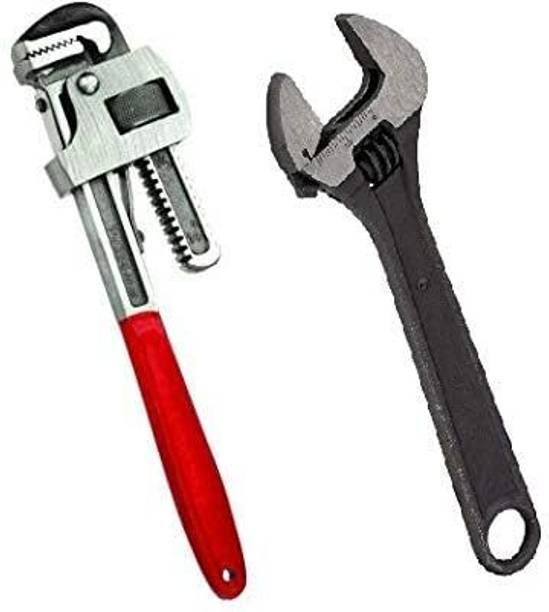 Reema Enterprises Combo of Pipe Wrench 14 Inch & Adjustable Wrench 12 Inch combo set Combo of Pipe Wrench 14 Inch & Adjustable Wrench 12 Inch combo set Single Sided Pipe Wrench