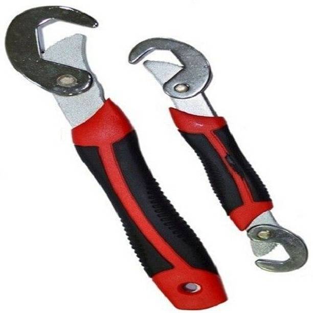 Snap N Grip Red Steel Multipurpose Wrench Set Of 2 Steel Multipurpose set of 2 9-32mm Double Sided Adjustable Wrench Double Sided Speed Wrench