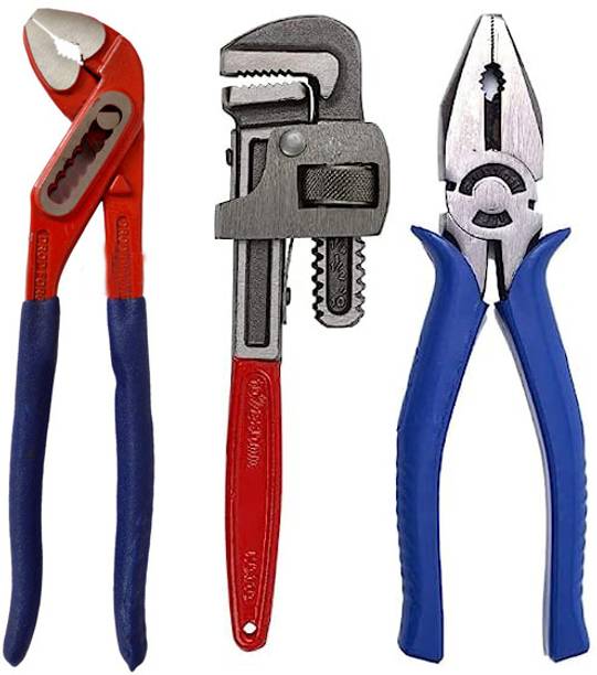 Exotic Arcade Specialized Tool Kit || 10" Water Pump Plier+ 10" Pipe Wrench + 8" Plier || Best Quality Heavy Duty Single Sided Pipe Wrench