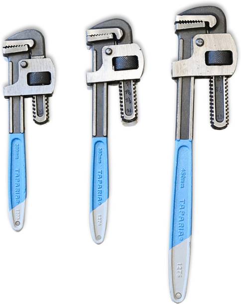 TAPARIA 3 Pcs 12, 14, 18 inch Combo Pack | A High Quality Carbon Tools Single Sided Pipe Wrench