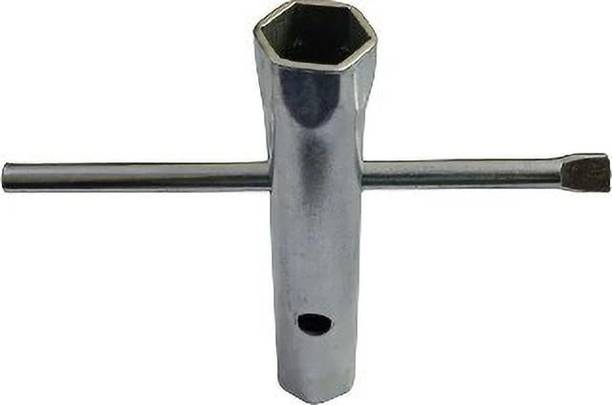 ATOOLS Hero Honda spark plug Spanner opening tool Double Sided Pipe Wrench with Tommy Bar Silver Double Sided Pipe Wrench