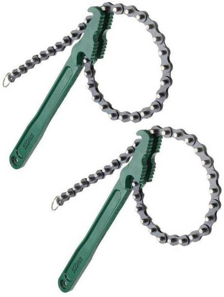 DUMDAAR 9Inch Car Engine Oil Filter Wrench High-carbon Steel Chain Type Pipe Pliers 2PC Single Sided Speciality