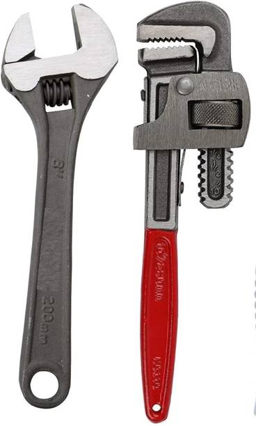 PTM Combo of 2 # pipe wrench 10inch # adjustable 10inch # single sided pipe Combo of 2 # pipe wrench 10inch # adjustable wrench 10inch # single sided pipe Single Sided Pipe Wrench