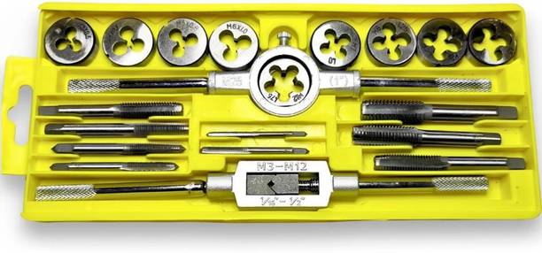 टूल्सकार्ट M3 - M12 Screw Thread Metric Plugs Taps Tap Wrench and Die Wrench Set Tap and Die Set डबल साइडेड T टाइप रिंच