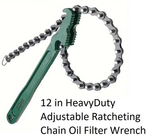 ketu 12 Inch Heavy-Duty Ratcheting Chain Wrench Oil Filter Tool Single Sided Rachet Wrench