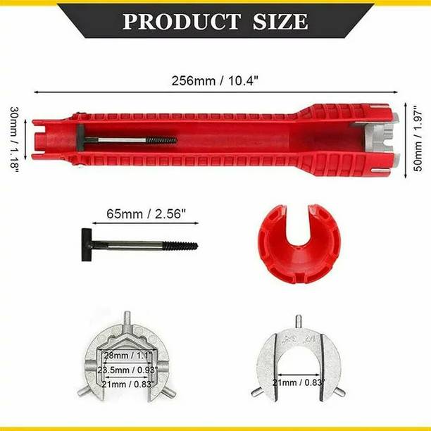 AS TOOL CENTER Faucet and Sink Installer Tool 8-in-1 Screw Head Waste Pipe Extractor Double Sided Combination Wrench
