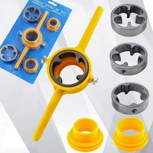 aster shop 2024 New 6-Piece Set of Water Pipe Die Plastic Pipe Die Tap Wrench Set, PVC Pipe Threader Single Sided Combination Wrench